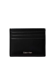 CALVIN KLEIN RAISED LOGO Flacher Kartenhalter aus Leder - Brieftaschen Herren