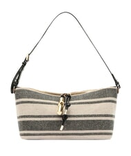 FURLA DEBBY Schultertasche, Leder und Leinen - Damentaschen