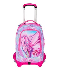 SJGANG PLUSHY RABBIT 3-r&auml;driger Trolley-Rucksack, abnehmbar rosa Puppe - Rucks&auml;cke mit Trolleyfunktion - 1