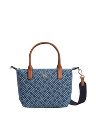 TOMMY HILFIGER POPETTE Handtasche mit Schulterriemen blauer Denim - Damentaschen - 1