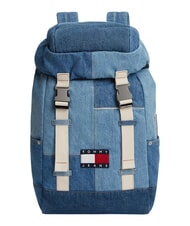 TOMMY HILFIGER TJ DENIM PATCHWORK Rucksack mit mehreren F&auml;chern, aus Denim Jeansflicken - Rucks&auml;cke f&uuml;r Schule &amp; Freizeit - 1