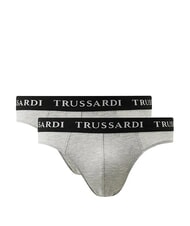 TRUSSARDI BRANDED ELASTIC Packung mit 2 Slips grau meliert - Herrenslip - 1