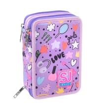 SJGANG CUTE NOTES Federm&auml;ppchen mit 3 Rei&szlig;verschl&uuml;ssen Englischer Lavendel - Etuis und Zubeh&ouml;r - 1