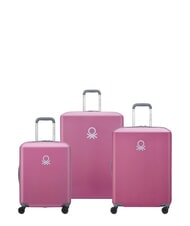 BENETTON By DELSEY UCB HARD Set mit 3 Trolleys: Kabinenwagen + mittelgro&szlig; + gro&szlig; - Trolleyset