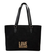 LOVE MOSCHINO PATCHY Einkaufstasche, Umh&auml;ngetasche Schwarz - Damentaschen - 1