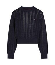 TOMMY HILFIGER TH Rundhals-Baumwollpullover - Kinderpullover