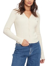 TOMMY HILFIGER TH JEANS Lang&auml;rmelige Strickjacke - Damenpullover