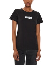 CALVIN KLEIN FADED MONOLOGO SLIM Kurzarm-T-Shirt - T-Shirts und Tops f&uuml;r Damen