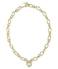 GUESS AMAMI Halskette aus vergoldetem Stahl und Kristall Gelbgold/Wei&szlig; - Halsketten - 1