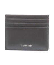 CALVIN KLEIN RAISED LOGO Flacher Kartenhalter aus Leder ck dunkelbraun - Brieftaschen Herren - 1