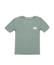 CALVIN KLEIN WOVEN LABEL Kurz&auml;rmeliges Baumwoll-T-Shirt - T-Shirts und Tops f&uuml;r Damen