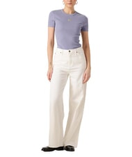 CALVIN KLEIN WASHED WOVEN LABEL Kurz&auml;rmeliges Baumwoll-T-Shirt - T-Shirts und Tops f&uuml;r Damen