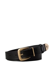 CALVIN KLEIN HW END TIP Lederg&uuml;rtel Schwarz / Antik-Hellgold - G&uuml;rtel - 1