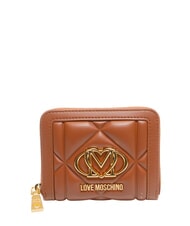 LOVE MOSCHINO EMBOSSED Kleine Geldb&ouml;rse mit Rei&szlig;verschluss Kastanie - Brieftaschen Damen - 1