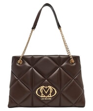 LOVE MOSCHINO EMBOSSED QUILTED Schultertasche mit zwei Henkeln braun - Damentaschen - 1