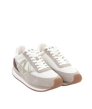 ARMANI EXCHANGE ROYALE SUEDE AIR MESH Turnschuhe Sand + Cremewei&szlig; - Damenschuhe - 1