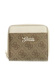 GUESS KIDS Kompakte Geldb&ouml;rse mit Rei&szlig;verschluss 4g aop beige wei&szlig; - Brieftaschen Damen - 1