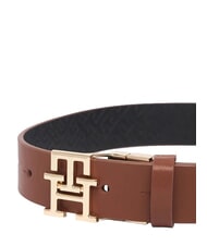 TOMMY HILFIGER TH LOGO Wendbarer Lederg&uuml;rtel mit Monogramm - G&uuml;rtel