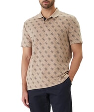 GUESS ALL OVER JACQUARD Pole Taupe/Blau AOP 4g JA - Herren-Polo-Shirts/Herren-Polo-Shirt/Herrenpoloshirt/Herrenpoloshirts - 1