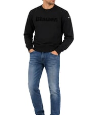 BLAUER CROSBY Sweatshirt mit Rundhalsausschnitt und Logo - Herrenpullover
