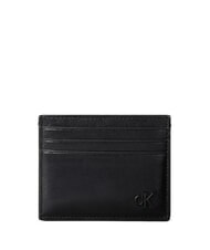 CALVIN KLEIN BOLD CK SUEDE Flacher Kartenhalter aus Leder - Brieftaschen Herren