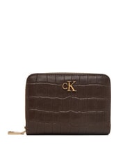 CALVIN KLEIN CK CROC Kleines Lederportemonnaie - Brieftaschen Damen