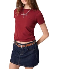 GUESS JEANS SLIM LOGO Slim-Fit-Stretch-T-Shirt - T-Shirts und Tops f&uuml;r Damen