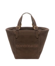 BORBONESE SUEDE LOGO Handtasche Einkaufstasche - Damentaschen