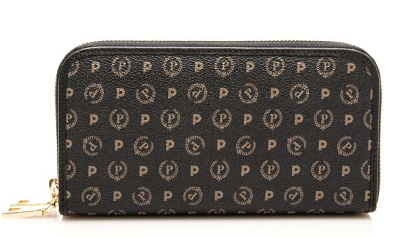 POLLINI Geldbörse HERITAGE CLASSIC, doppelter Reißverschluss Schwarz - Brieftaschen Damen