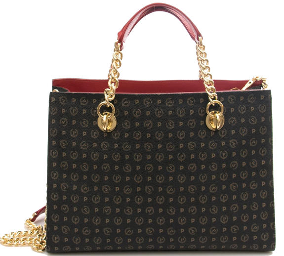 POLLINI Heritage Classic Handtasche, mit Schultergurt schwarzer Lack - Damentaschen