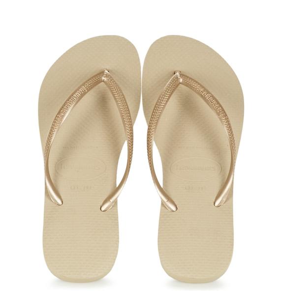 HAVAIANAS Infradito SCHLANK SANDGRAU / HELLGOLD - Damenschuhe