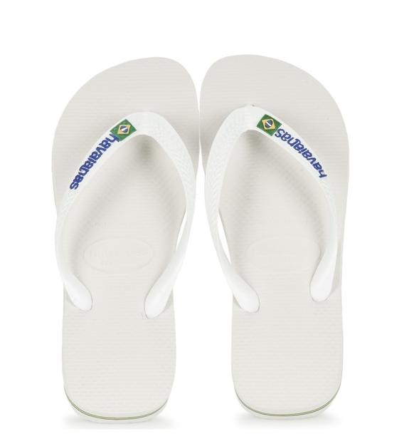 HAVAIANAS BRASIL LOGO Flip-Flops für Herren Weiß - Schuhe Unisex