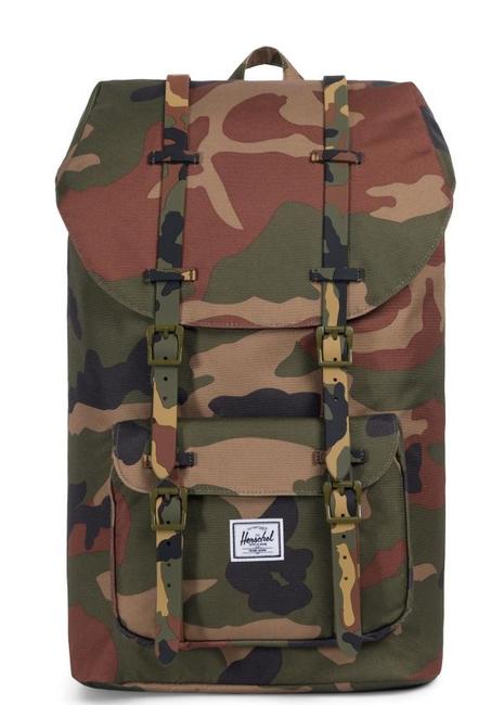 HERSCHEL Rucksack LITTLE AMERICA-Modell, 15 "PC-Halter WOODLAND-TARNUNG - PC-Rucksäcke