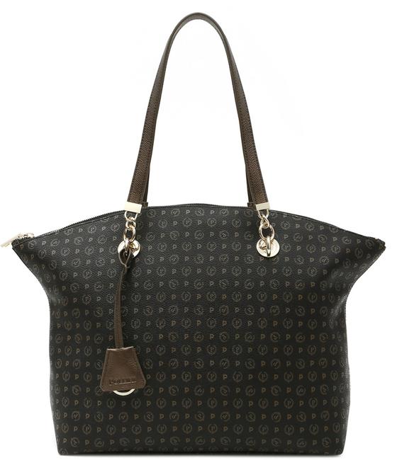 POLLINI Heritage Classic Umhängetasche, austauschbare Tragegriffe schwarze Bronze - Damentaschen