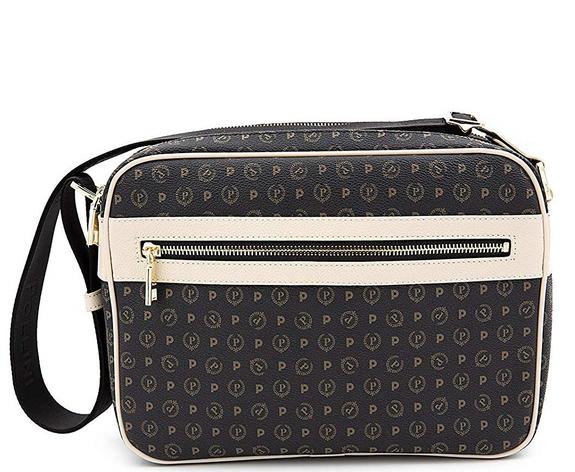 POLLINI Heritage Classic Schultertasche schwarz / elfenbein - Damentaschen