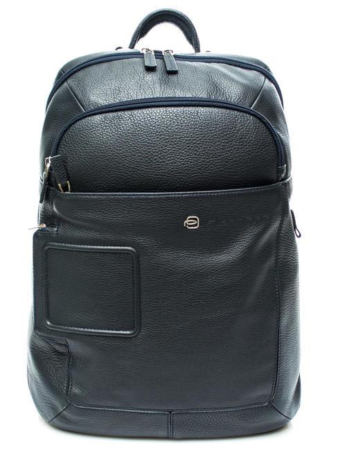 PIQUADRO VIBE OUT Lederrucksack, 15,6 "PC-Halterung Blau - PC-Rucksäcke
