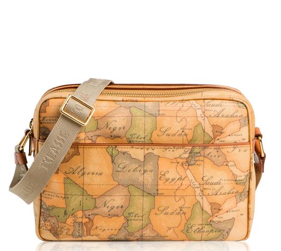 ALVIERO MARTINI PRIMA CLASSE New Basic Umhängetasche, Geo Classic-Print NATÜRLICH - Damentaschen