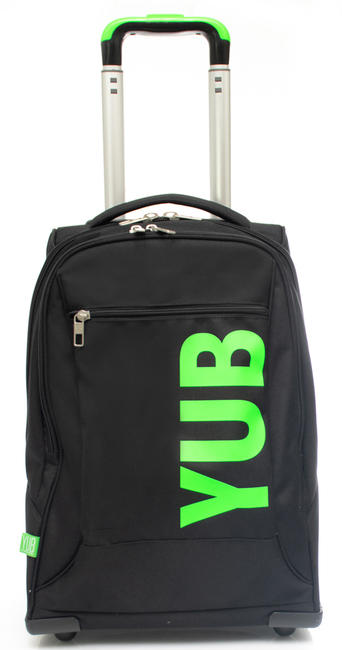 YUB YUB Rucksack mit Trolley, mit drei Rädern fluo / grün - Rucksäcke mit Trolleyfunktion