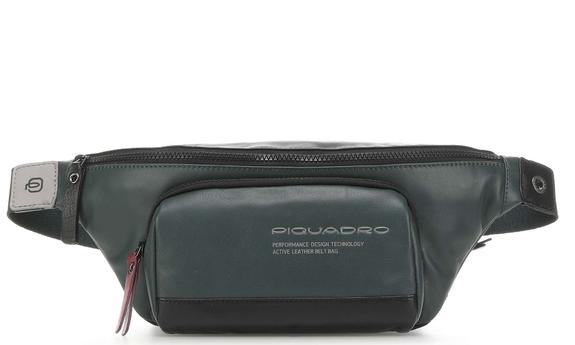 PIQUADRO DOWNTOWN Gürteltasche aus Leder GRÜN - Hüfttaschen