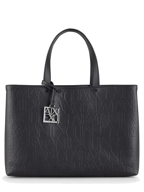 ARMANI EXCHANGE LOGO EMBOSSED Handshopper, mit Schultergurt Schwarz - Damentaschen
