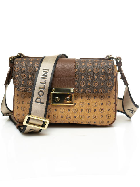 POLLINI  HERITAGE Umhängetasche braun / creme - Damentaschen