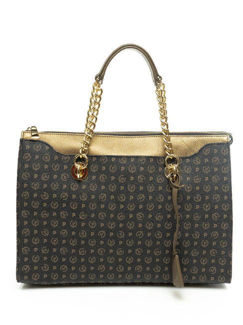 POLLINI Heritage Classic Handshopper, mit Schulterriemen schwarze Bronze - Damentaschen