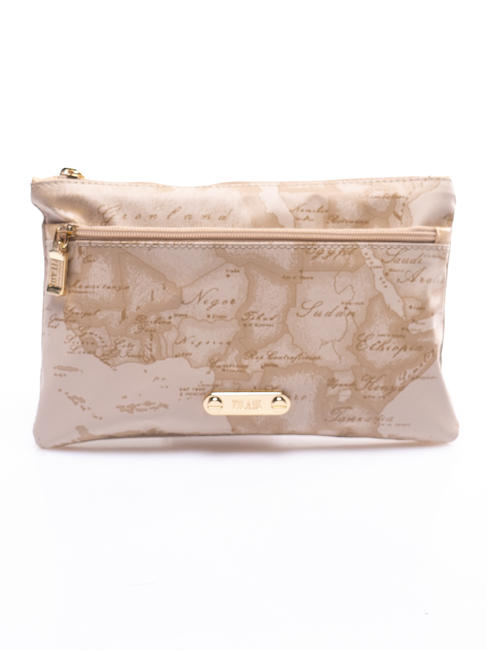 ALVIERO MARTINI PRIMA CLASSE GEO Mittelgroße Tasche mit zwei Reißverschlüssen Beige / Metallic-Gold - Etuitaschen &amp; Necessaire