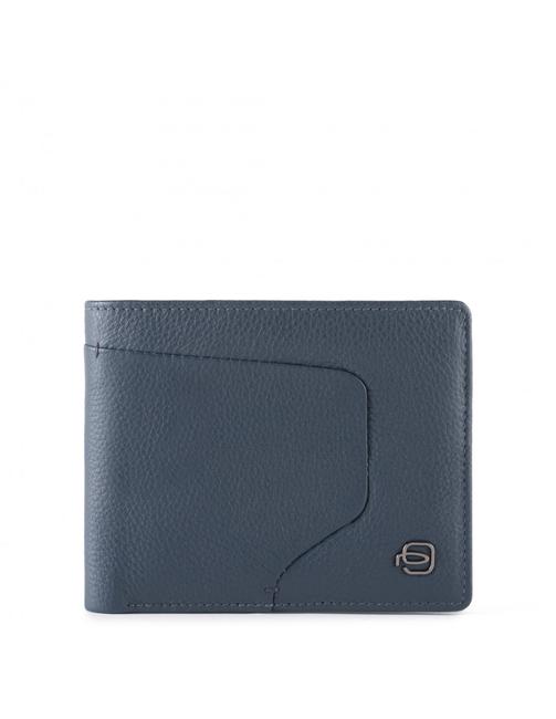 PIQUADRO AKRON Ledergeldbörse mit Münzfach Blau - Brieftaschen Herren