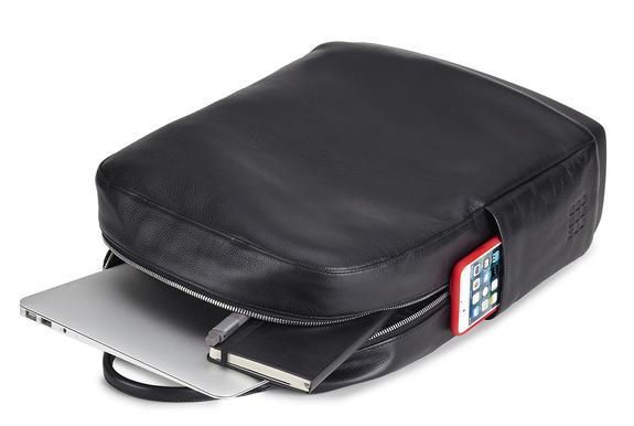 Rucksack MOLESKINE KLASSISCHES LEDER, 15 "PC-Halter Schwarz - PC-Rucks&auml;cke