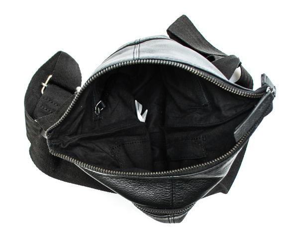 B&uuml;rste Leder SCHWARZ - Umh&auml;ngetaschen Herren