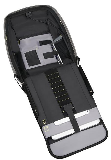 SECURIPAK  Rucksack mit Diebstahlsicherung, 15,6" PC-Halterung grau - PC-Rucks&auml;cke