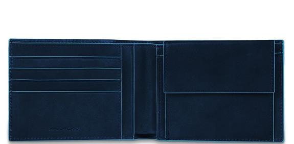 Geldb&ouml;rse BLUE SQUARE, aus Leder, mit RFID Blau - Brieftaschen Herren