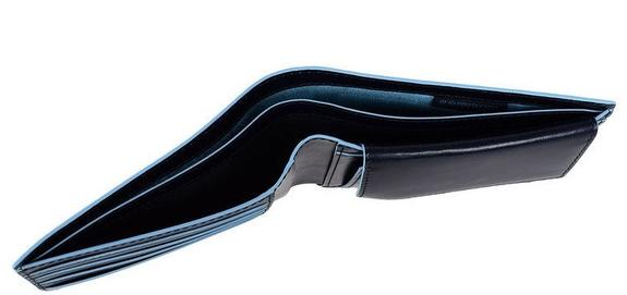 Geldb&ouml;rse BLUE SQUARE, aus Leder, mit RFID Blau - Brieftaschen Herren