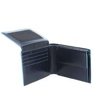 PIQUADRO Geldb&ouml;rse BLAUES QUADRAT, aus Leder, mit &Uuml;berschlag Blau - Brieftaschen Herren - 3